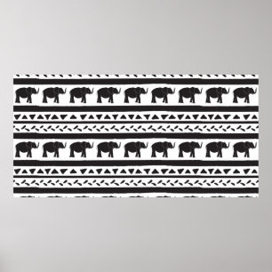 Poster Padrão contínuo decorativo com desenho à mão