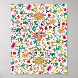 Poster Padrão contínuo ornamental floral