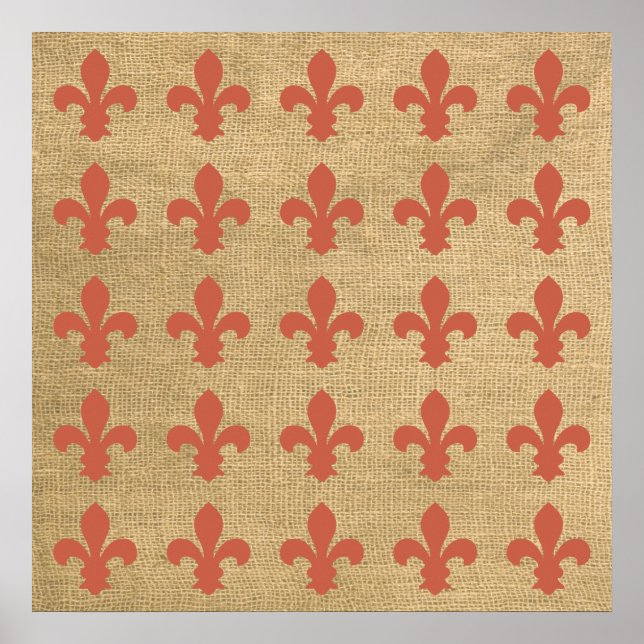 Pôster Padrão Coral Parisiense Moods Fleur de Lys (Frente)