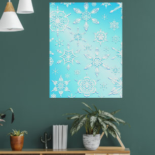 Poster Padrão Crystal Snowflakes