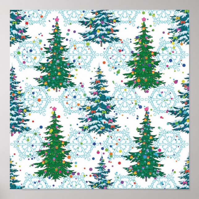 Poster Padrão da árvore de Natal (Frente)