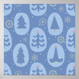 Poster Padrão da árvore de Natal