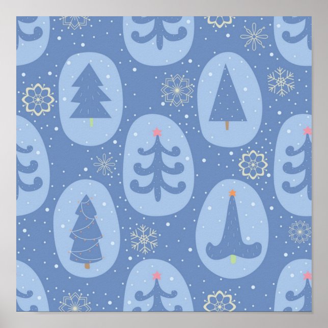 Poster Padrão da árvore de Natal (Frente)