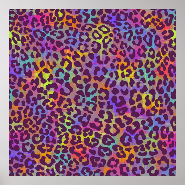 Poster Padrão da pele do leopardo. Repetição da ba de ani (Frente)