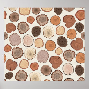 Poster Padrão da Porta da Floresta dos Anéis de Árvore