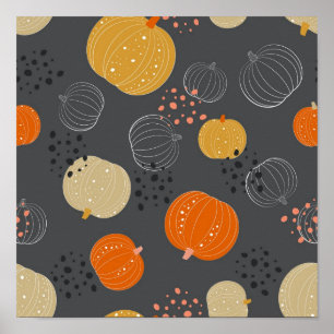 Poster Padrão de abóbora