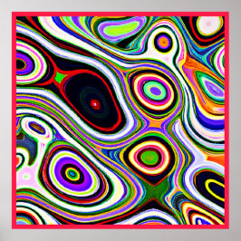 Poster Padrão de Abstração Vívido Colorida