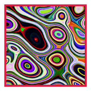 Pôster Padrão de Abstração Vívido Colorida