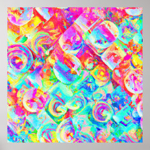 Poster Padrão de Abstração Vívido Colorida