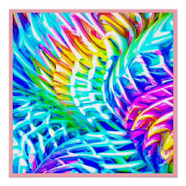 Pôster Padrão de Abstrações Coloridas (Frente)