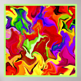 Poster Padrão de Abstrações Vivas Coloridas