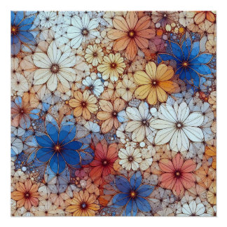 Pôster Padrão de abstrato 4 - AI - Trabalho de arte