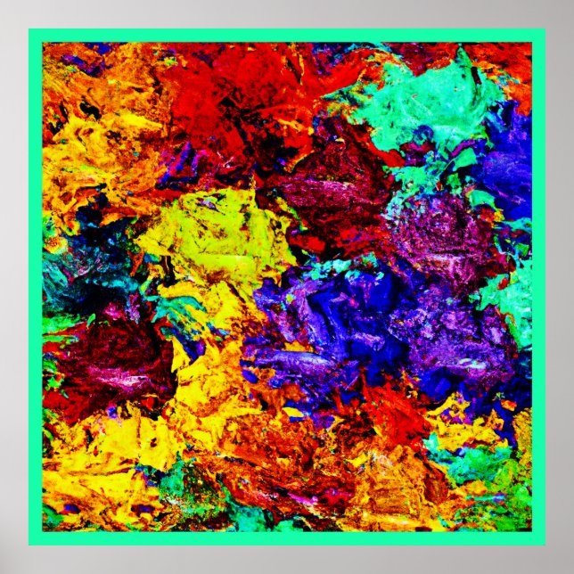 Poster Padrão de Abstrato colorida impressionante (Frente)