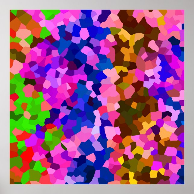 Poster Padrão de Abstrato Cristal Iridescente (Frente)