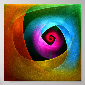 Poster Padrão de Abstrato de Arte Azul Cor-de-Cor-de-Cor