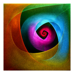 Pôster Padrão de Abstrato de Arte Azul Cor-de-Cor-de-Cor 