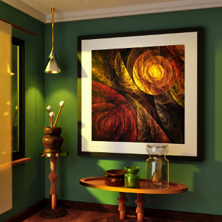 Poster Padrão de Abstrato de Arte Floral Moderna da Flor 