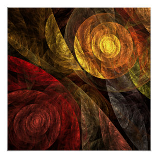 Pôster Padrão de Abstrato de Arte Floral Moderna da Flor 