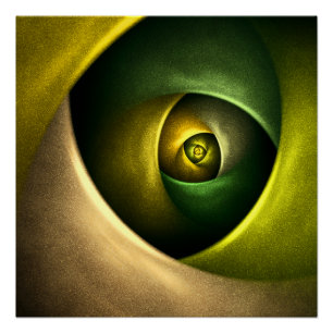 Pôster Padrão de Abstrato de Arte Floral Moderna Verde #2