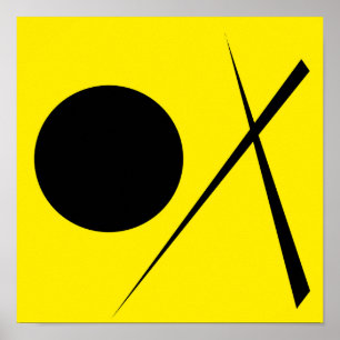 Poster Padrão de Abstrato de Arte Minimalista Amarelo Ne