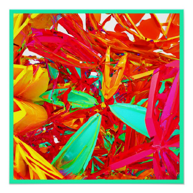 Pôster Padrão de Abstrato de Cores Vibrantes (Frente)