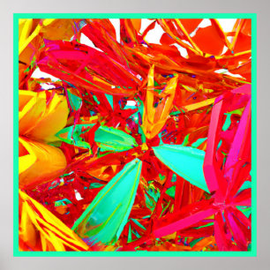 Poster Padrão de Abstrato de Cores Vibrantes