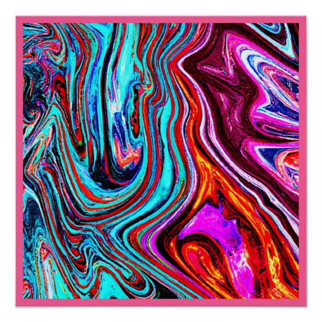 Pôster Padrão de Abstrato de Matizes Dinâmicos Vibrantes (Frente)