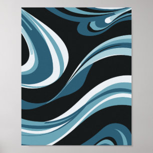 Poster Padrão de Abstrato de Ondas legal