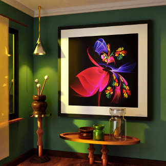 Poster Padrão de Abstrato Floral Moderno Colorido #06