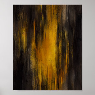 Poster Padrão de Abstrato preto e Dourado