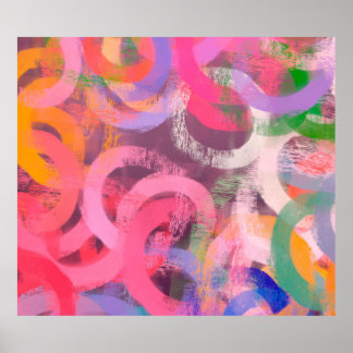 Poster Padrão de abstrato surreal feito à mão. Arte moder