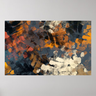 Poster Padrão de abstrato surreal feito à mão. Arte moder