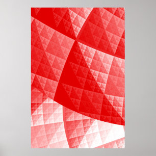 Poster Padrão de abstrato vermelho