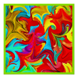 Pôster Padrão de Abstrato vívido colorido