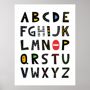 Poster Padrão de alfabeto de construção