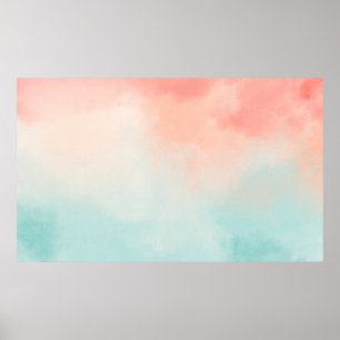 Poster Padrão de aquarela de fundo