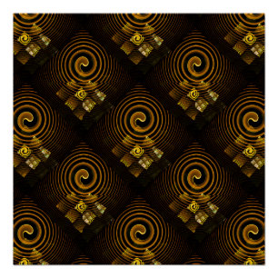 Pôster Padrão de Arte Abstrata Boho Elegante Moderno Dour