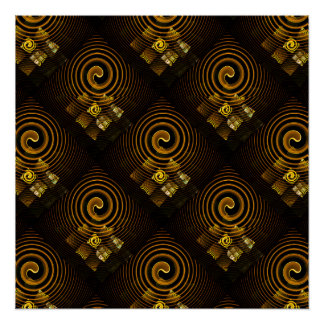 Pôster Padrão de Arte Abstrata Boho Elegante Moderno Dour