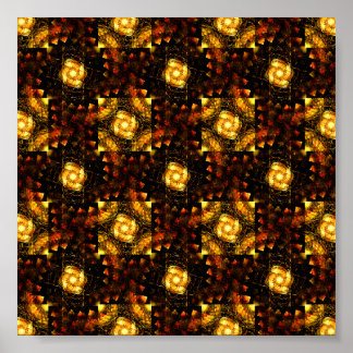 Poster Padrão de Arte Abstrata Boho Moderno Elegante Dour