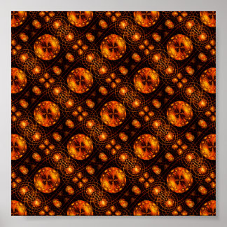 Poster Padrão de Arte Abstrata Boho Moderno Elegante Dour