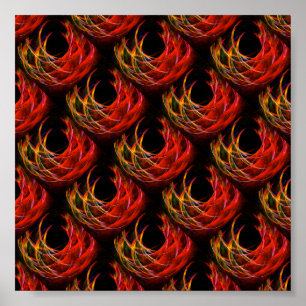 Poster Padrão de Arte Abstrata Elegante Boho Moderno Fofo