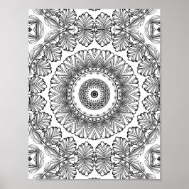Poster Padrão de Arte da Página de Colorir Explosão de Fo