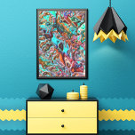 Poster Padrão de arte de ondas de desfoque 3D Faux Funky<br><div class="desc">Lindo padrão de ondas indefinidas coloridas contemporâneas. Design de minimalismo elegante, na moda e eclético para o designer artístico de interiores, o decorador de decoração artística, o popular motif de quadril, o estilo de arte retrô vintage ou o amante de filmes geométricos digitais abstrato. Combine este design com as cores...</div>
