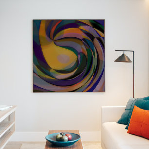 Poster Padrão de Arte de Ondas em Redemoinho Radial Futur