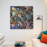 Poster Padrão de Arte de Ondas Marmorizadas Retrofuturist<br><div class="desc">Lindo padrão de ondas psicodélicas futuristas em relevo contemporâneo e brilhantes. Design colorido para o motif moderno e do quadril,  ou para o amante do motif industrial art.</div>