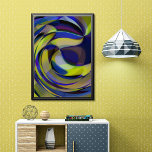 Poster Padrão de Arte de Ondas Radiais Retro-Futurísticas<br><div class="desc">Esta maravilhosa peça de arte é uma forma excelente de adicionar um toque único a qualquer espaço vivo. Apresentando um esquema de cores brilhante e ousado de blues, púrpura, verdes e amarelos, este design maravilhoso é certamente um começo de conversa. Seu padrão colorido é feito de linhas onduladas que giram...</div>