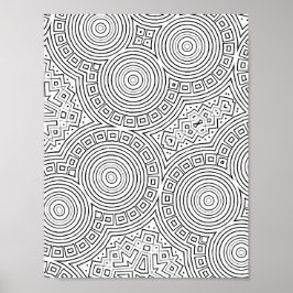 Poster Padrão de Arte de Página para Colorir Mosaico de C