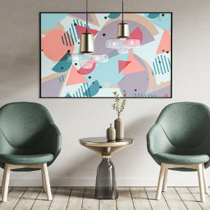 Poster Padrão de Arte Geométrica de Abstrato de Hip Moder