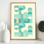 Poster Padrão de Arte Mosaica Onda de Abstrato de Meio Cí<br><div class="desc">Bonito bege esticado contemporâneo, creme de marfim esbranquiçado, azul lacrimogêneo, hortelã e azul-turquesa verde-colorido médio geométrico e padrão mosaico quadrado. Design de minimalismo elegante, na moda e eclético para o motif artístico, estilo de arte retrô vintage ou amante do motif digital abstrato. Combine este design com as cores do decoro...</div>