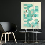 Poster Padrão de Arte Mosaica Onda de Abstrato de Meio Cí<br><div class="desc">Bonito bege esticado contemporâneo, creme de marfim esbranquiçado, azul lacrimogêneo, hortelã e azul-turquesa verde-colorido médio geométrico e padrão mosaico quadrado. Design de minimalismo elegante, na moda e eclético para o motif artístico, estilo de arte retrô vintage ou amante do motif digital abstrato. Combine este design com as cores do decoro...</div>